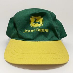 John Deere Green Yellow Adjustable Snapback Hat Cap Flat Bill